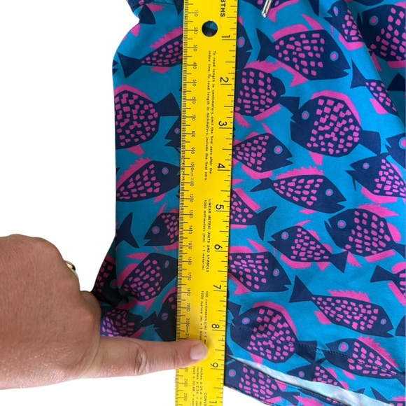 Bonobos Swim Shorts Lined Trunks Men’s XL Blue Pink Fish Print Bright Preppy - Picture 5 of 7